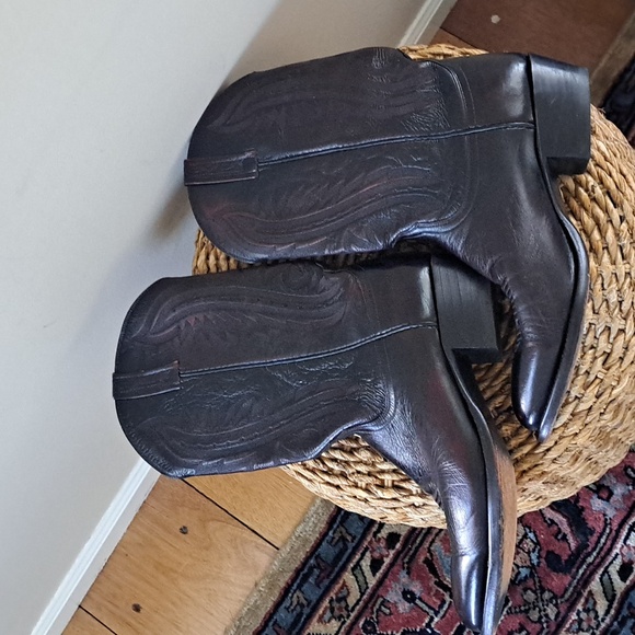 Lucchese 2000 Mens Cordovan Leather Embroidered Cowboy Boots Size 10EE - Picture 10 of 10